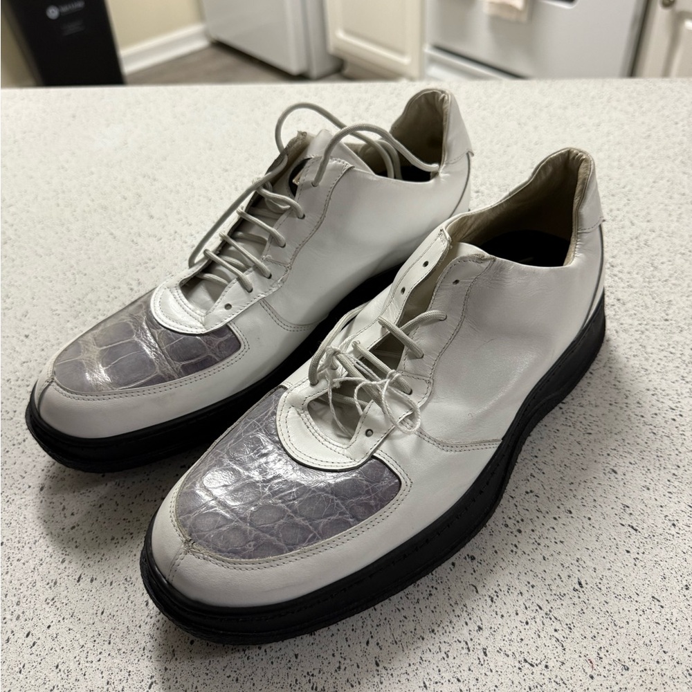 Mauri Crocodile Sneakers - White Made in Italy Size 42